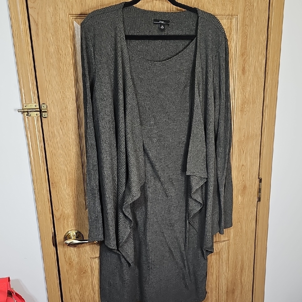 R&K Gray Women's Open Front Cardigan